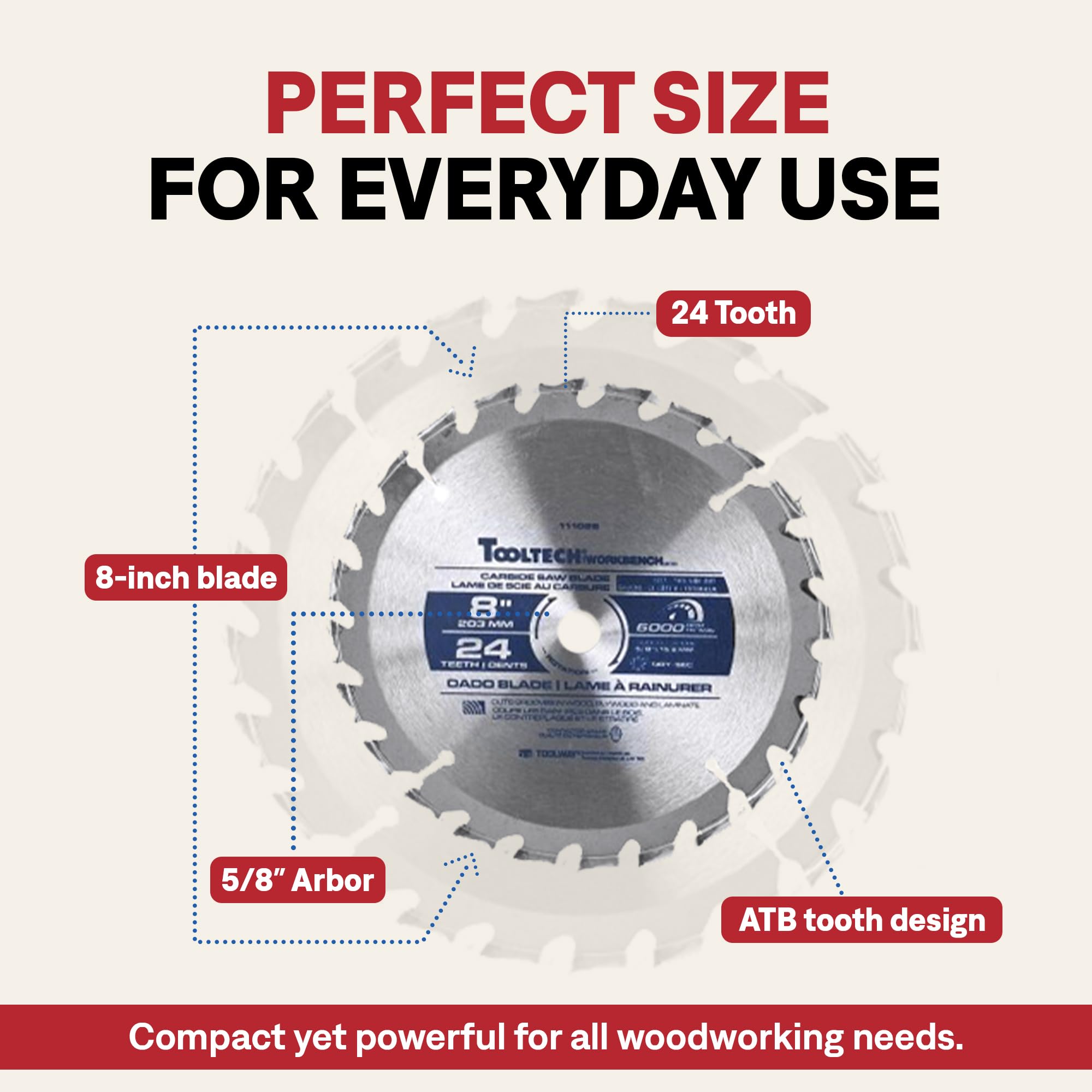 Amazon.co.jp: Toolway 111028 ダドブレードセット 8インチ 200mm 24歯